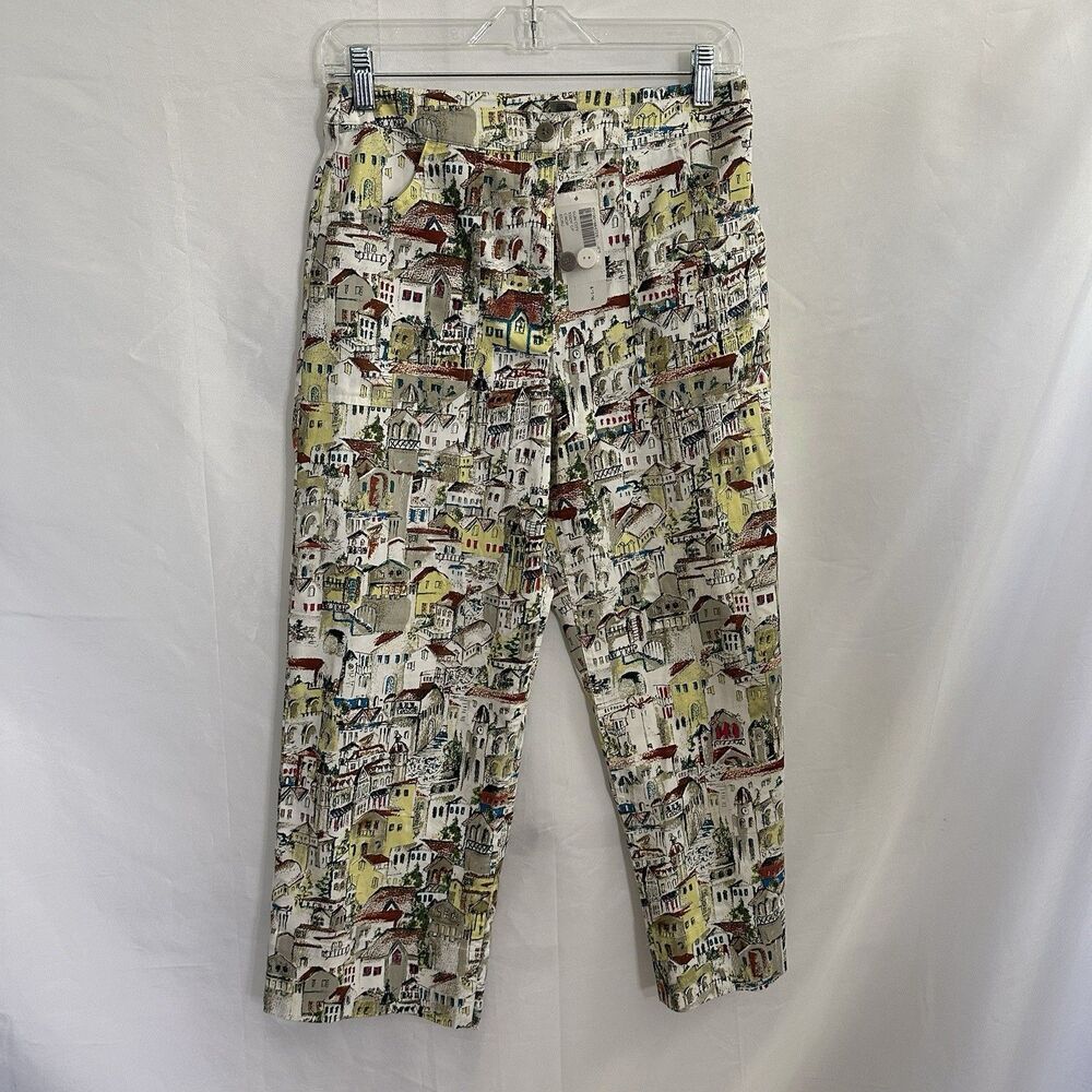 Chico's Eddy Cropped Pants European Town Scene Size 0 (4) Sun City